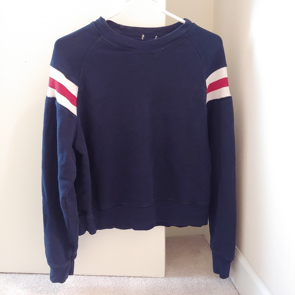 Navy Blue Stripe Arms Sweater